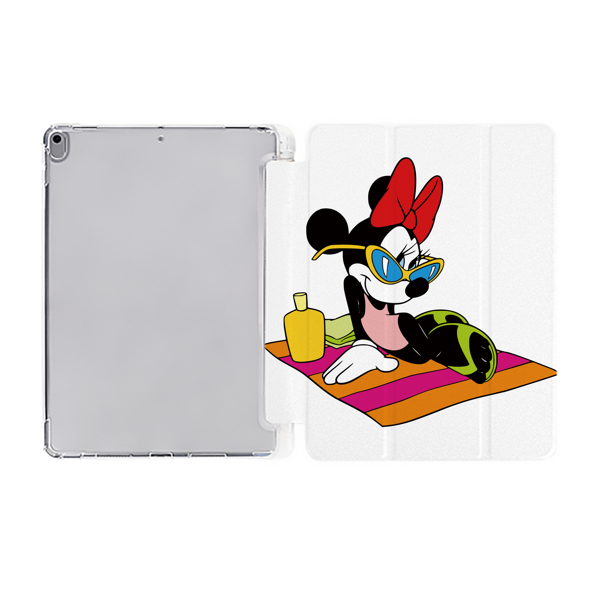 （画像用） ミッキーマウス Mickey Mouse IPad ケース ペン収納付き 三つ折りスタンド PUレザー×シリコン 対応機種9.5/10.5/10.9インチ